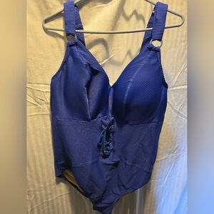 Blue Striped Swimsuit